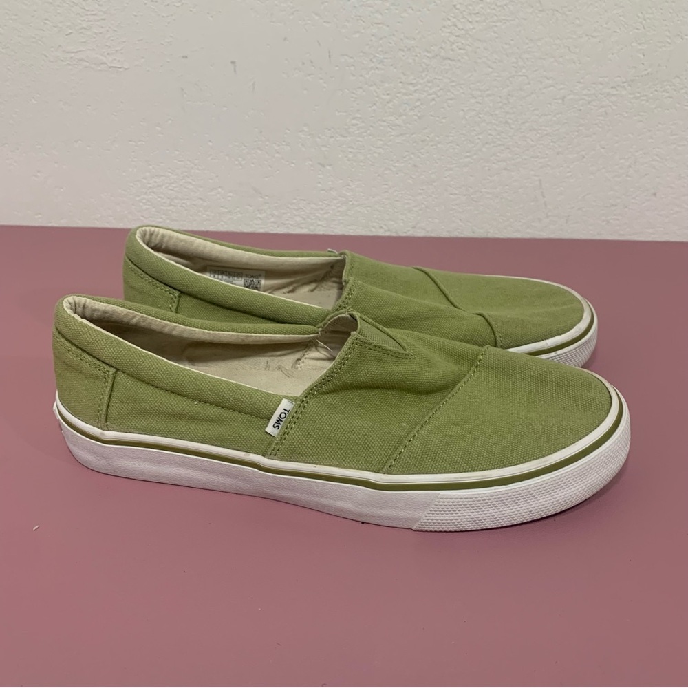 TOMS Alpargata Fenix Slip On Cedar Green Washed Canvas Shoes Size 8 casual - Picture 10 of 10
